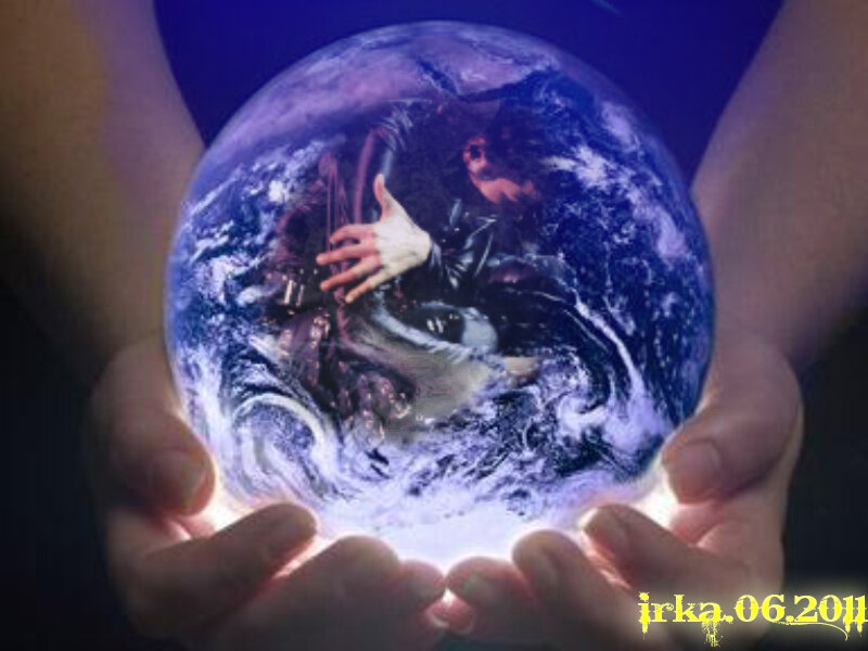 Hands Holding Earth Globe — Blue