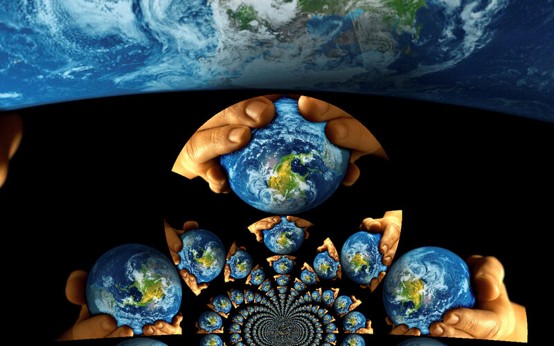 Hands Holding Earth Globes