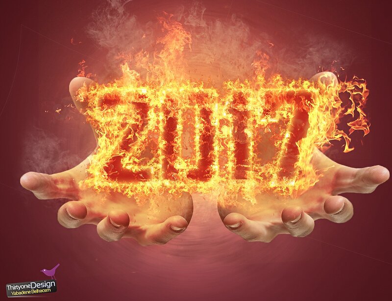 Hands Holding Fire — Red