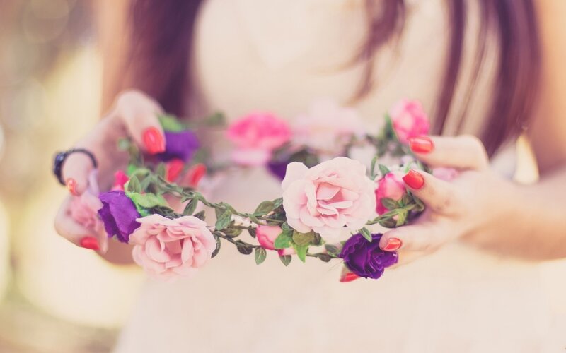 Hands Holding Flower Crown