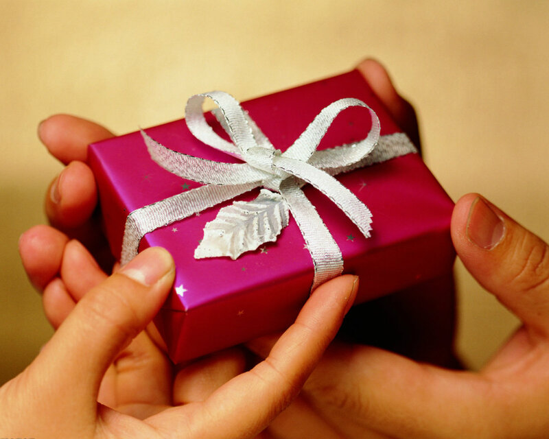 Hands Holding Gift Box — Pink