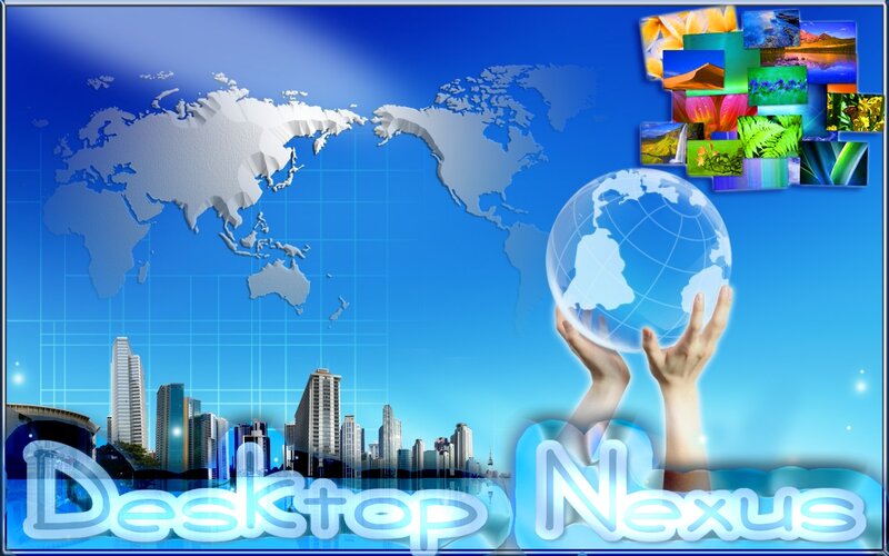 Hands Holding Globe — Blue, Technological, Digital Art