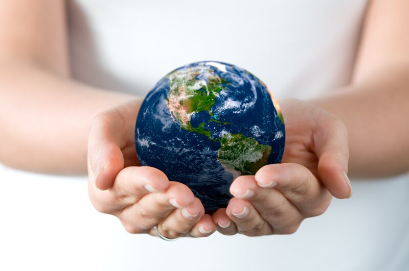 Hands Holding Globe — Ring