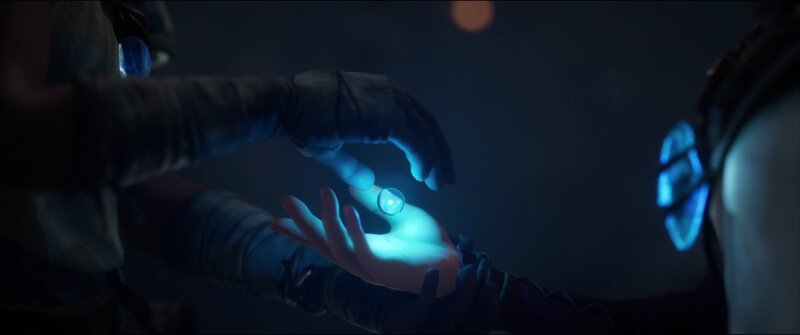 Hands Holding Glowing Orb — Blue, Mysterious