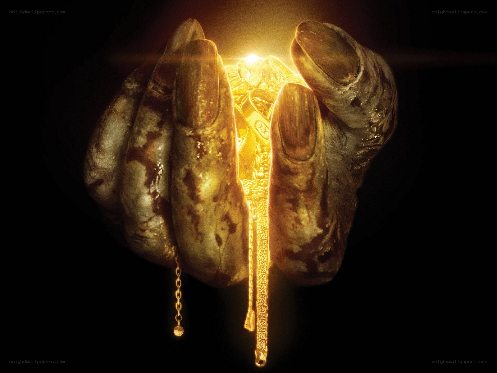 hands holding golden treasure