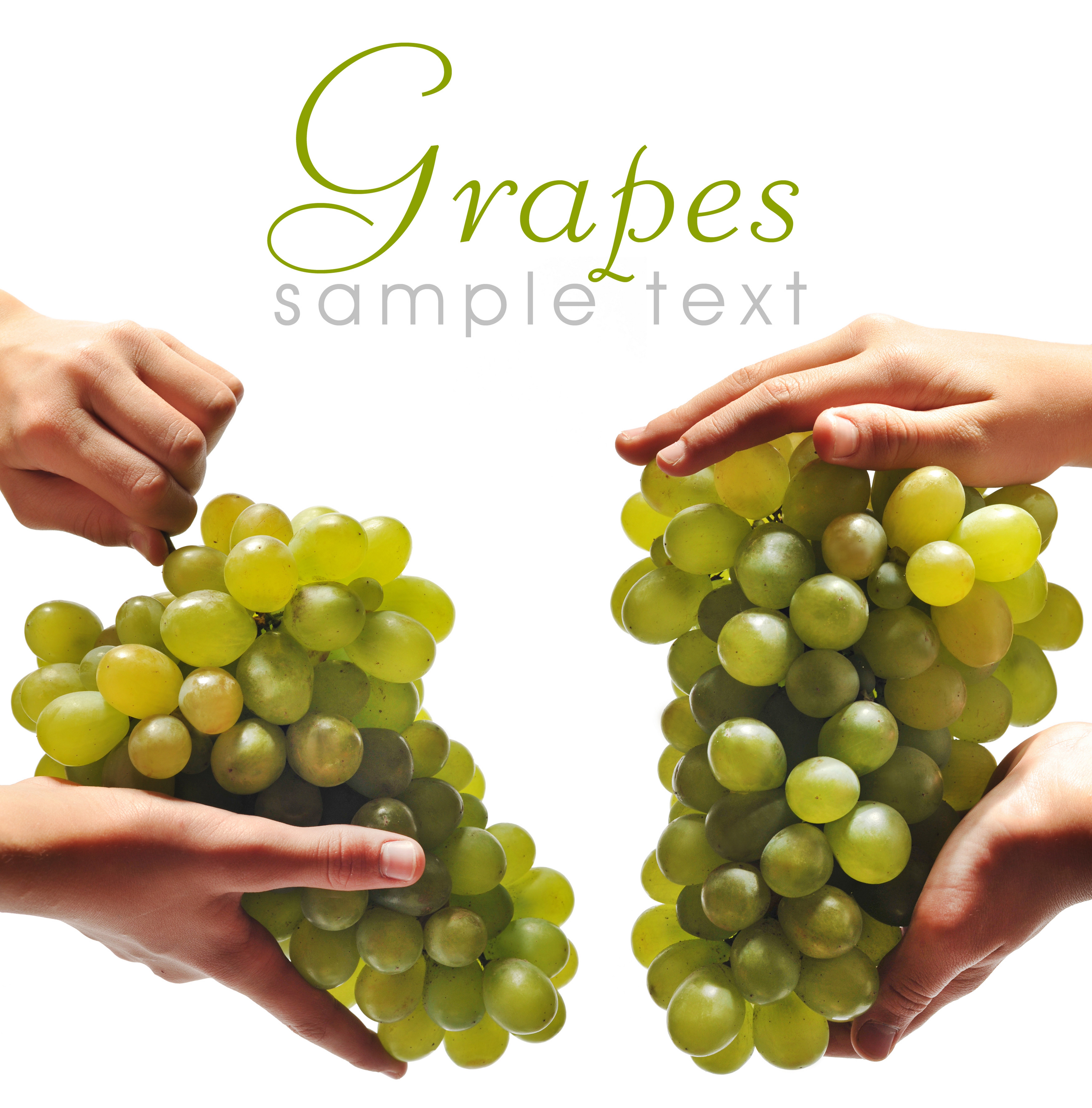 Hands holding green grapes