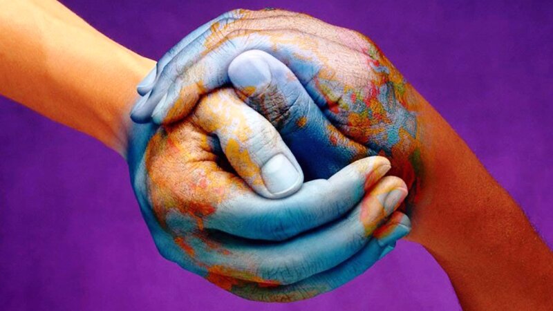 Hands Holding Hands — Purple
