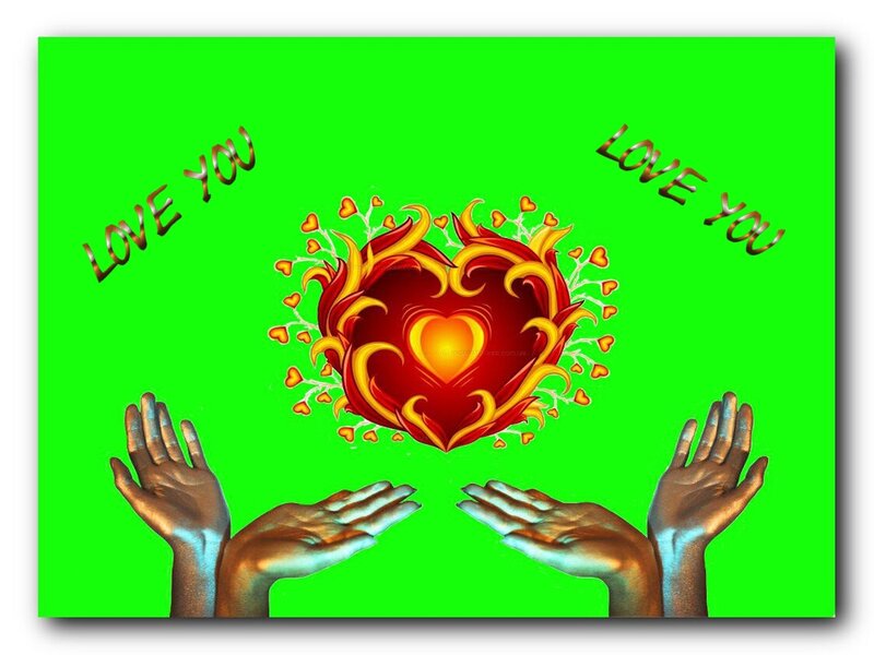 Hands Holding Heart — Green