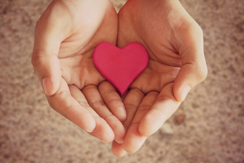 Hands Holding Heart — Pink, Calm