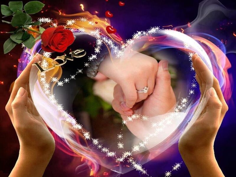 Hands Holding Heart — Purple