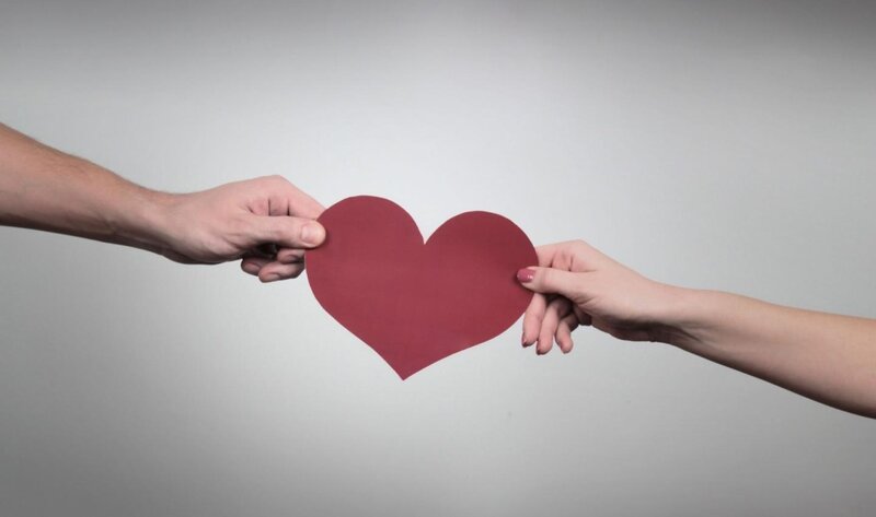 Hands Holding Heart — Red, Neutral