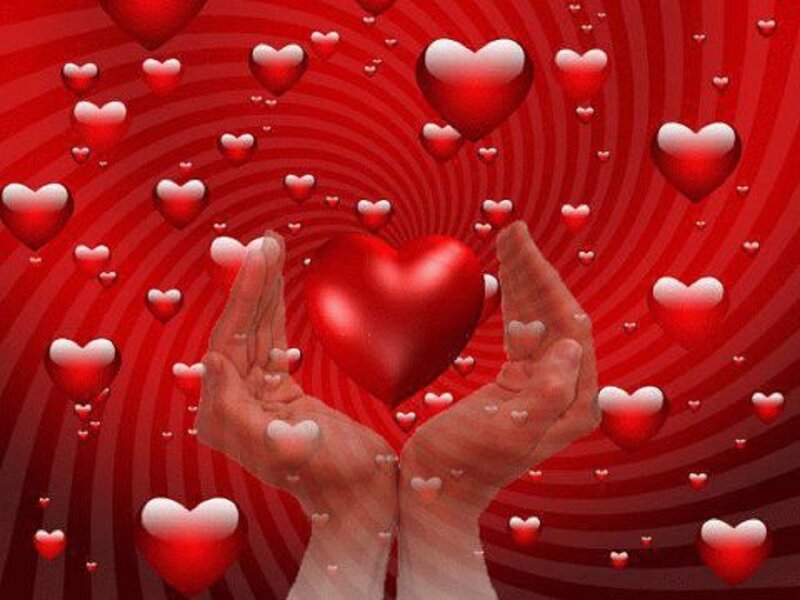 Hands Holding Heart — Red, Romantic