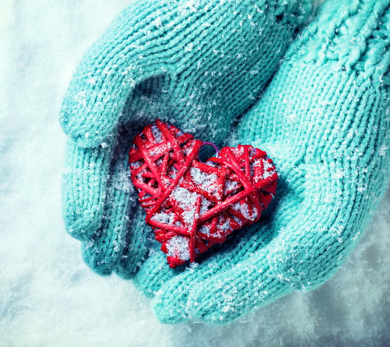 Hands Holding Heart — Teal