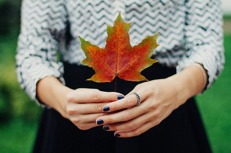 Hands Holding Maple Leaf