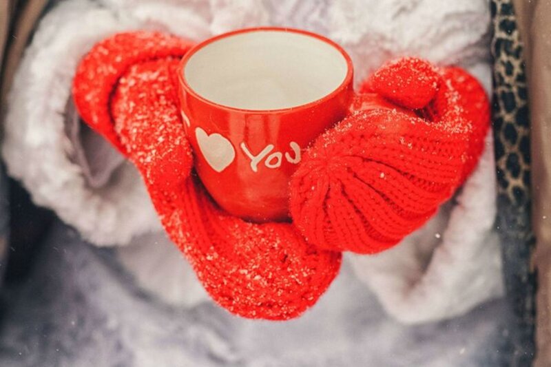 Hands Holding Mug — Red