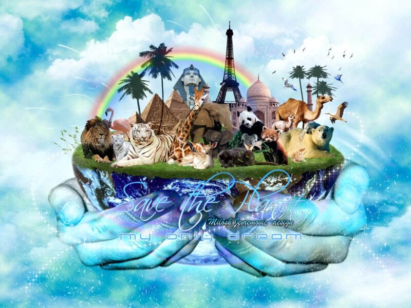 Hands Holding Planet Earth — Blue, Peaceful
