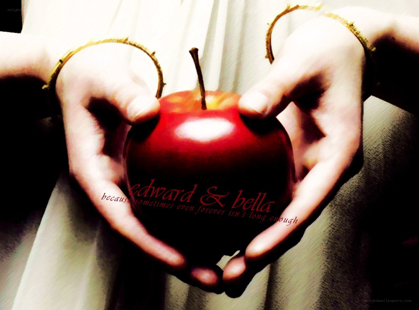 hands holding red apple