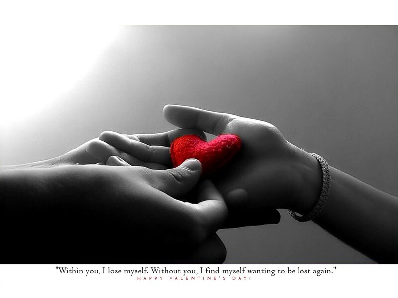 Hands Holding Red Heart — Black, Romantic