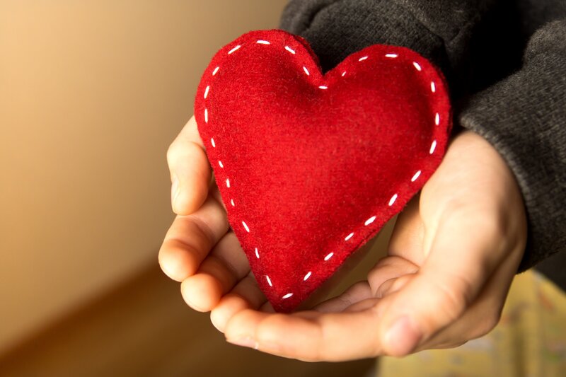 Hands Holding Red Heart — Calm, Photograph, Sweater