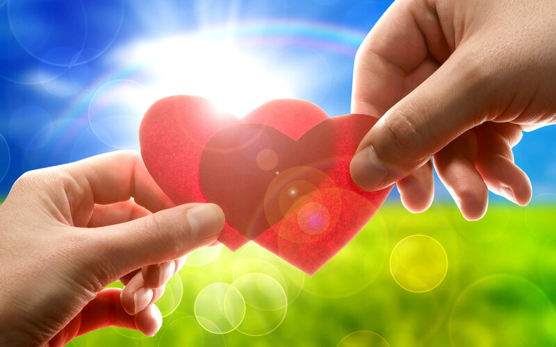 Hands Holding Red Heart — Serene, Afternoon