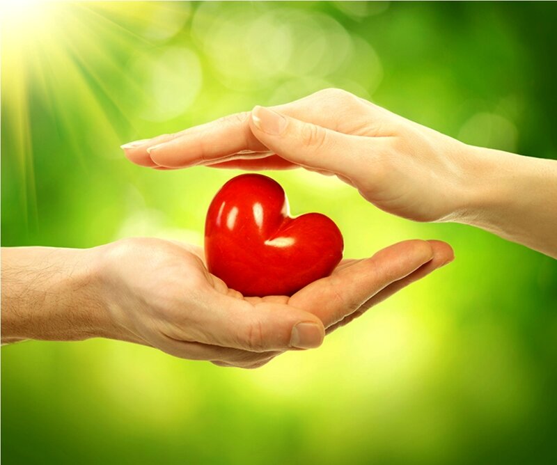 Hands Holding Red Heart — Serene, Photograph
