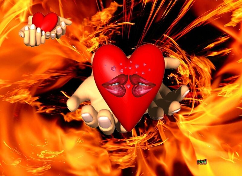 Hands Holding Red Hearts