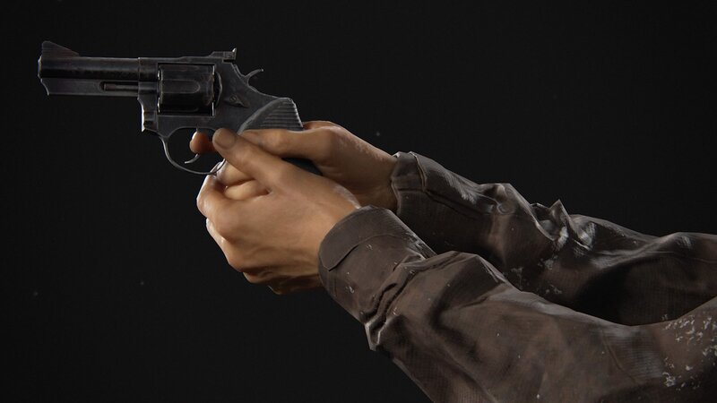 Hands Holding Revolver