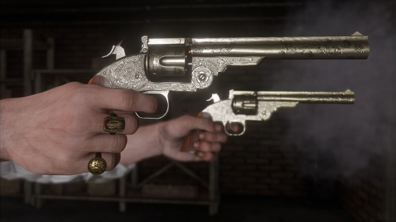 Hands Holding Revolvers