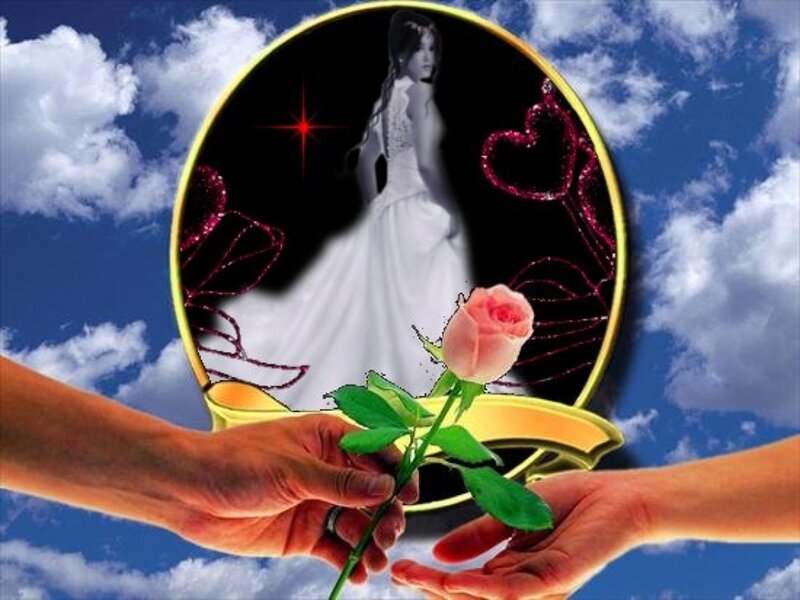 Hands Holding Rose — Blue