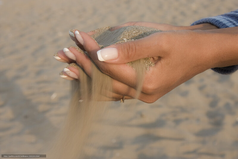 Hands Holding Sand — Beige, Calm
