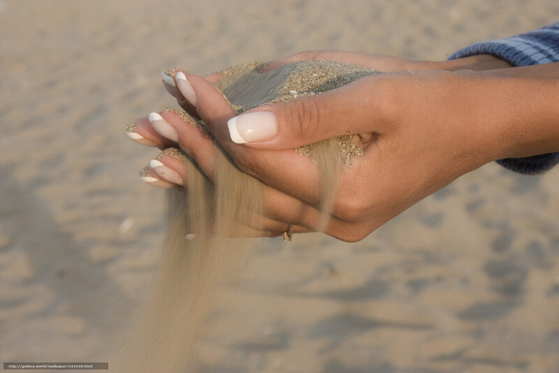 Hands Holding Sand — Beige