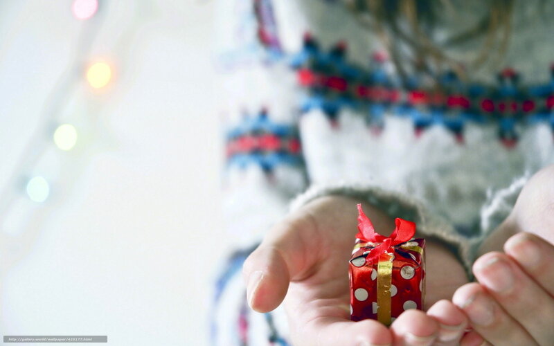 hands holding small gift