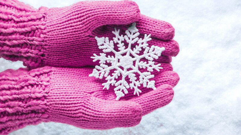 Hands Holding Snowflake — Pink, Calm