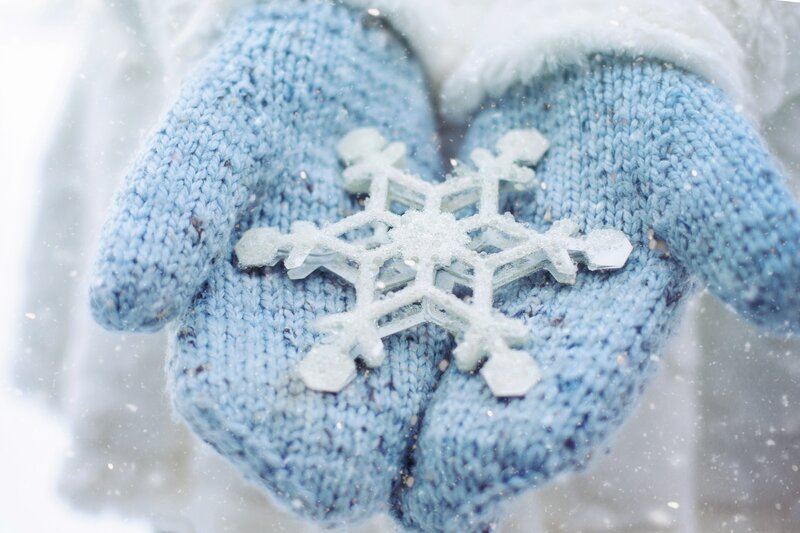 hands holding snowflake