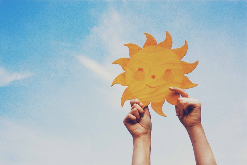 Hands Holding Sun Cutout
