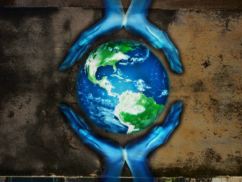 Hands holding the Earth