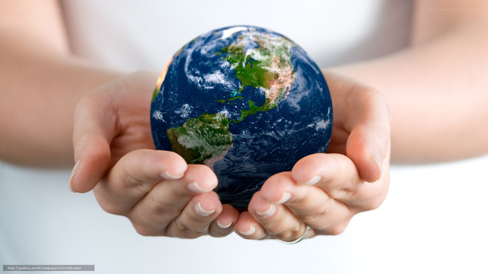 hands holding the earth