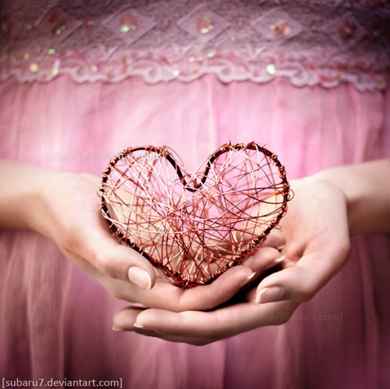 Hands Holding Wire Heart