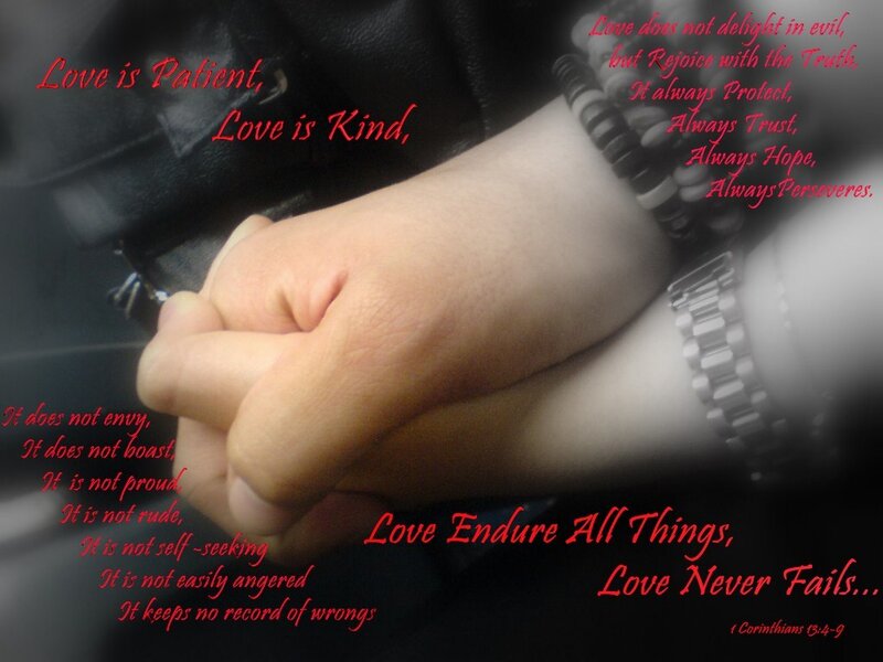 hands holding with love quote