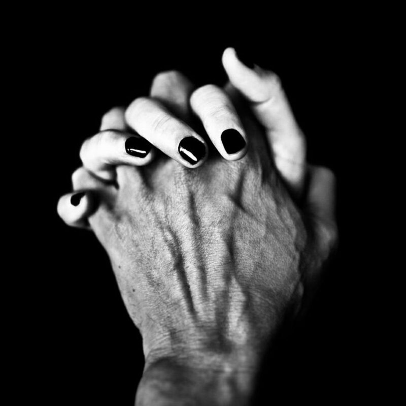 Hands in Prayer Position — Black, Dramatic