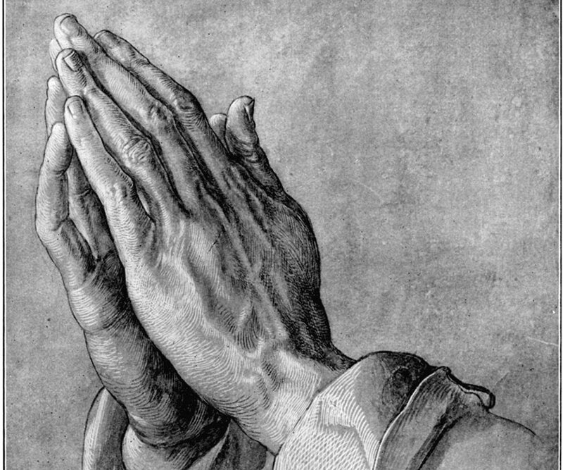 Hands in Prayer Position — Black