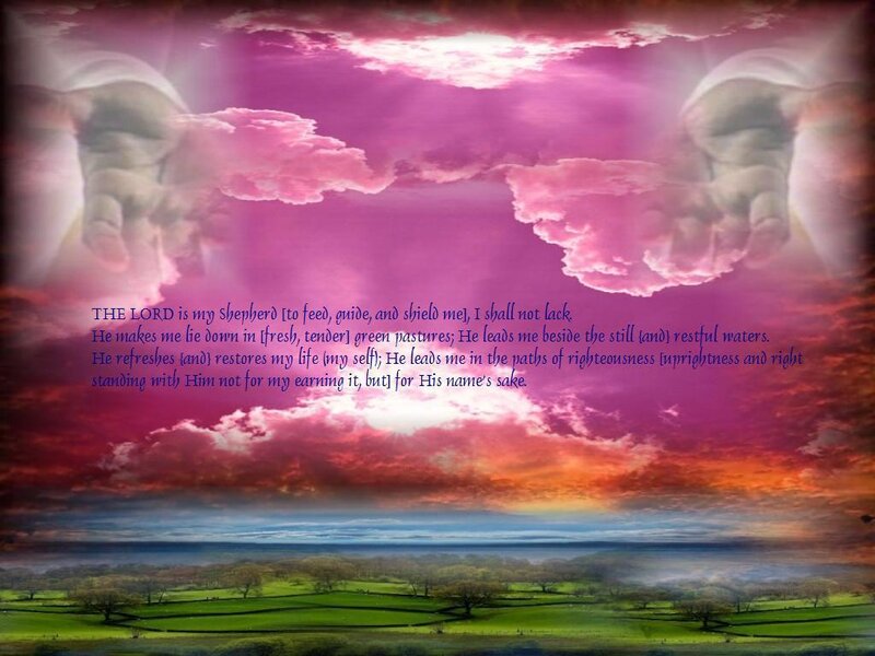 Hands in Sky over Landscape