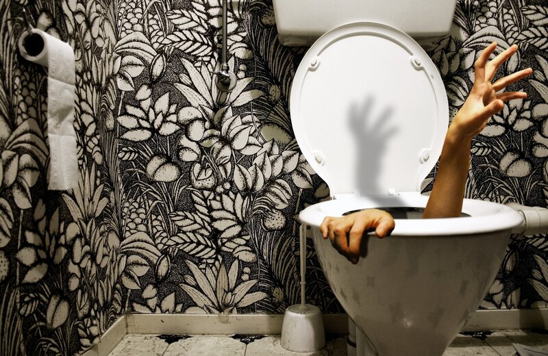 Hands in Toilet — Black