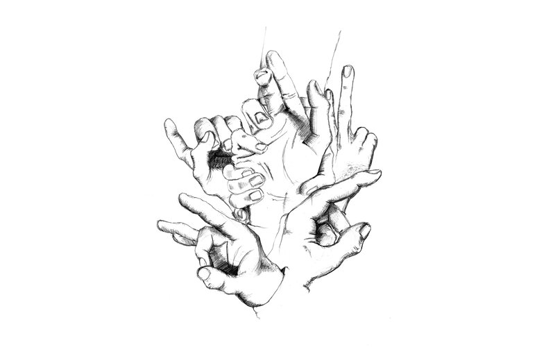 hands in various gestures
