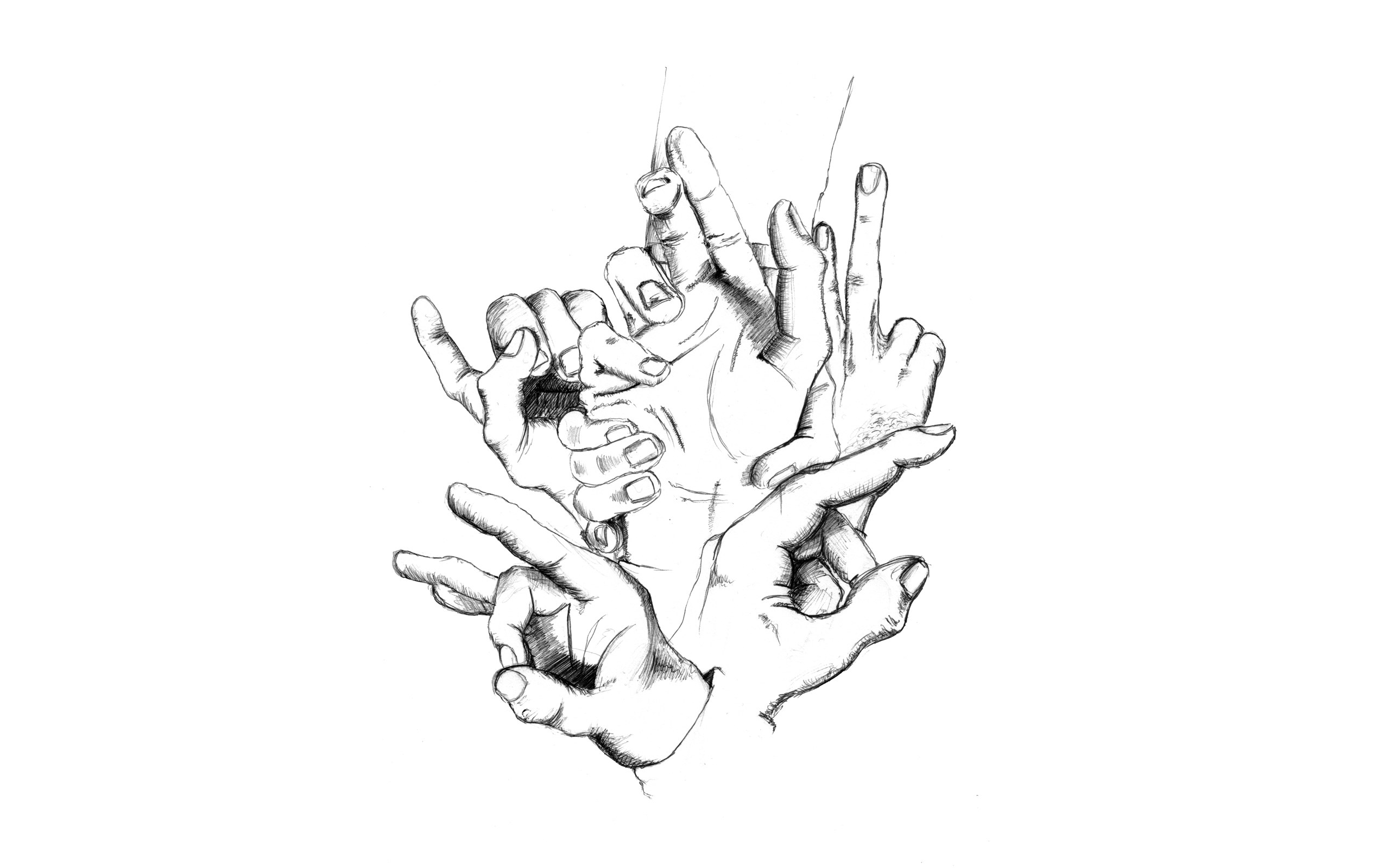 hands in various gestures