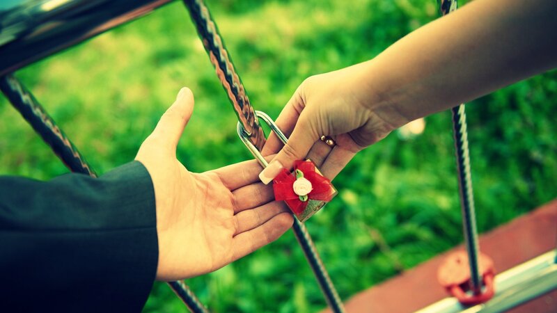 Hands Locking Padlock