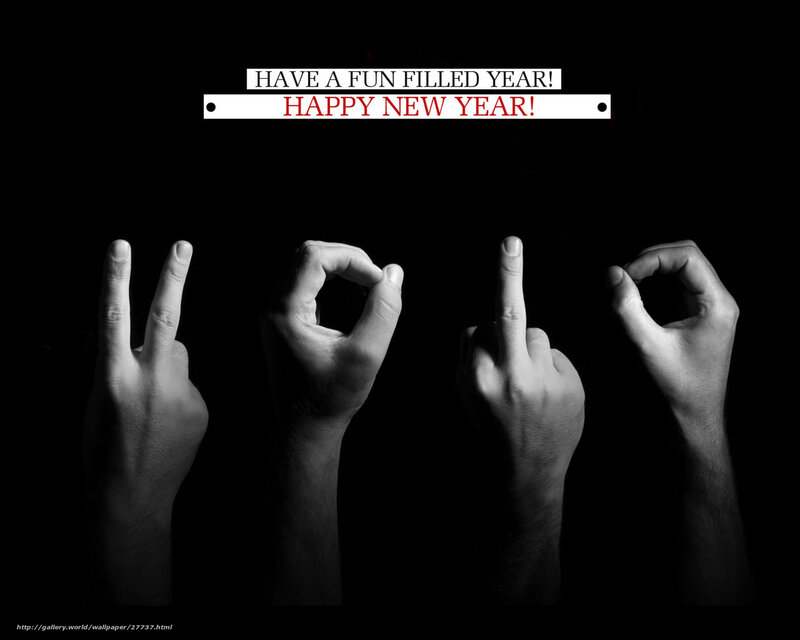 Hands making gestures for Happy New Year