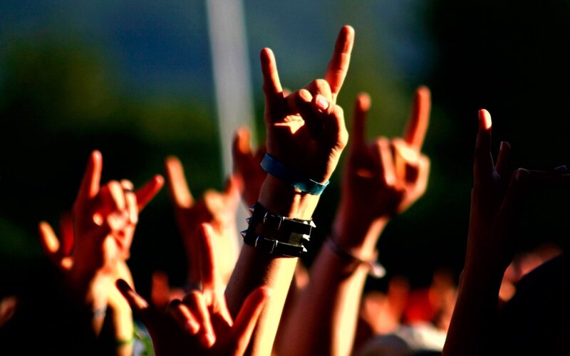 Hands Making Rock Gesture — Black, Energetic