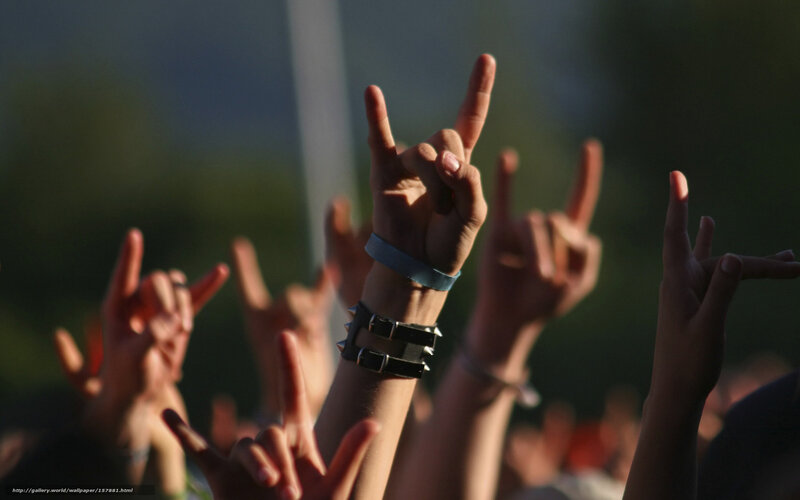 Hands making rock gesture