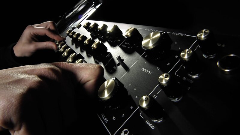 Hands on Audio Mixer — Black, Dramatic, Photograph, Audio Mixer